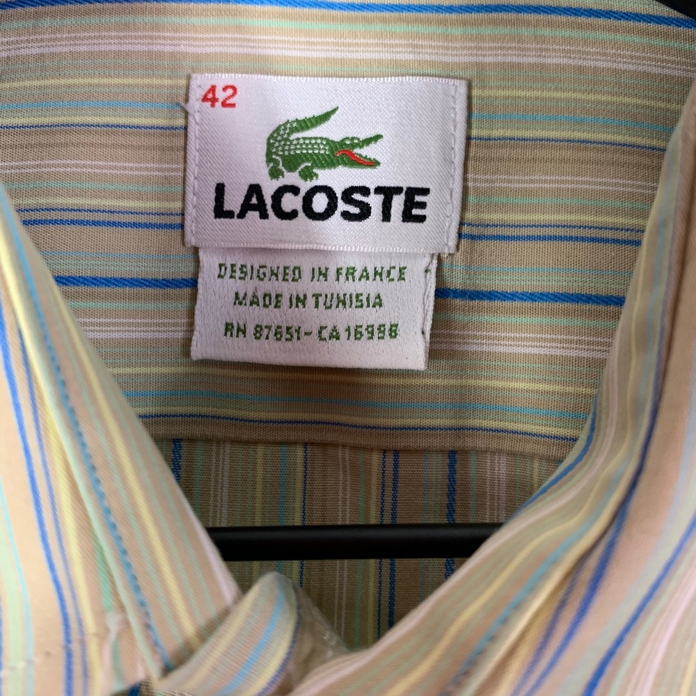 Lacoste Green Stripe Mens Dress Short, 42